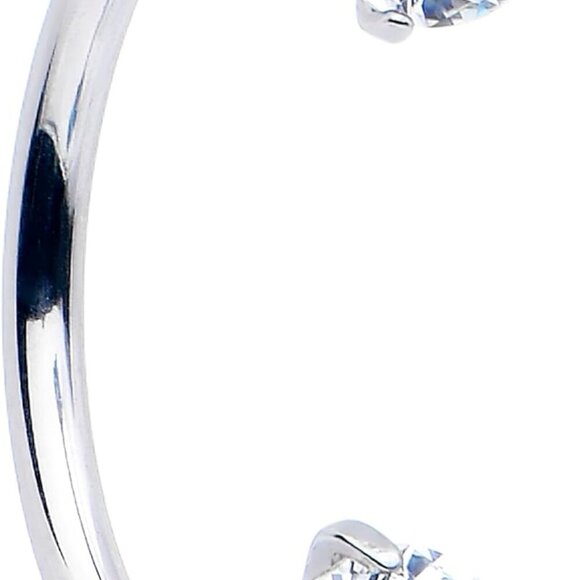 Double Gem Titanium Horseshoe Nose Ring - Internally Threaded Solid Titanium CZ - Picture 5 of 9